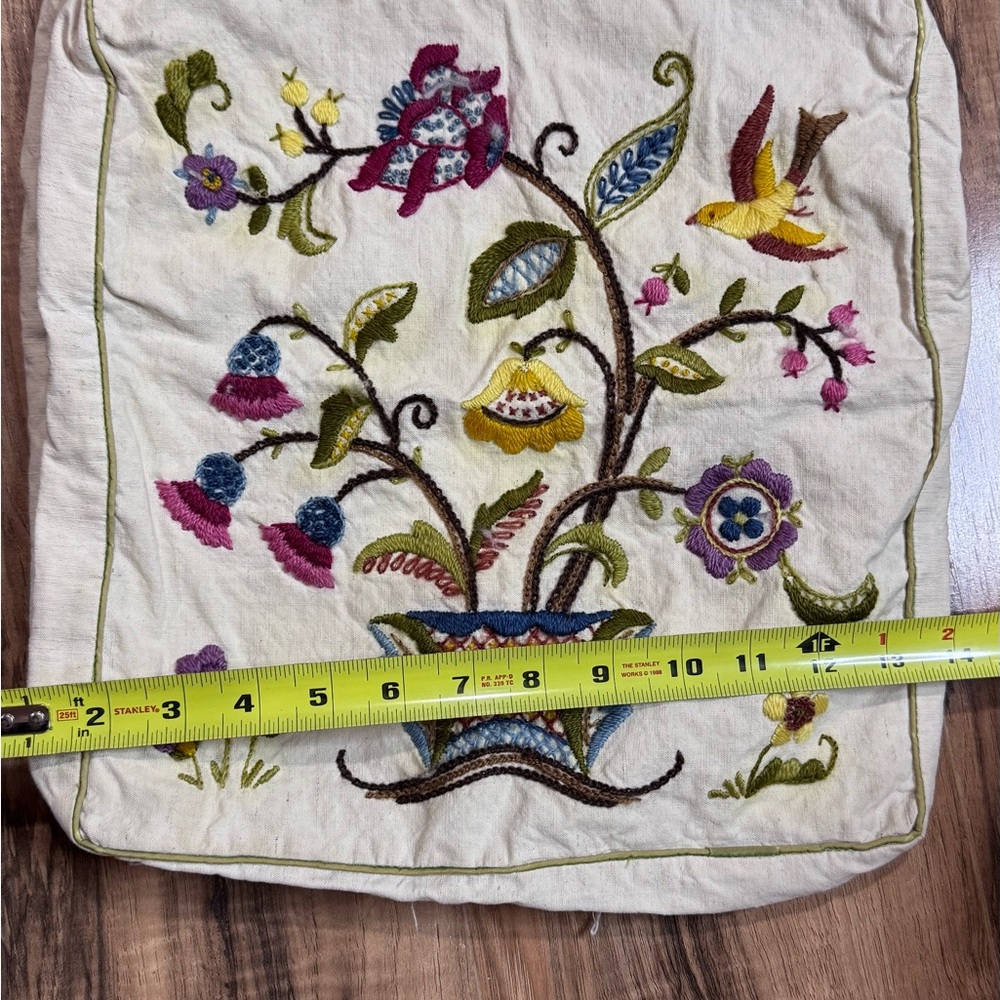 Pair of Floral Embroidered Cushion Covers